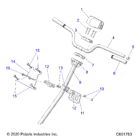 STEERING, H-BAR, STEERING POST, GRIPS - S23CEF5TSL (C601783)