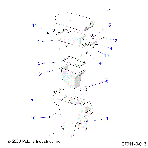 BODY, CENTER CONSOLE,STORAGE- Z23RGD2KAJ/AK/BJ/BK (C701140-013)