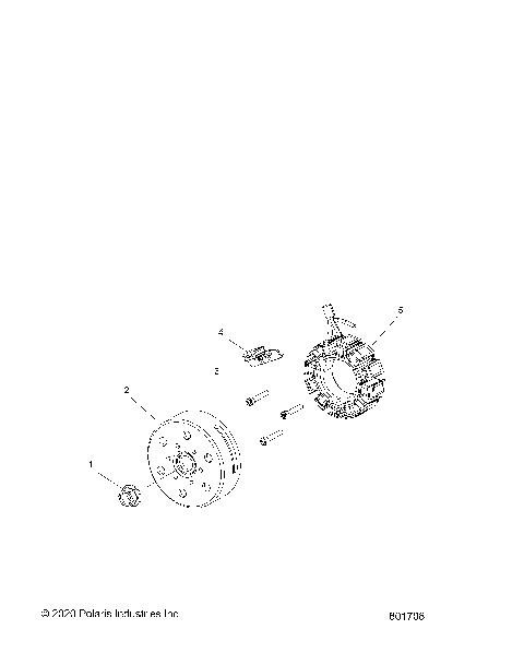 ENGINE, FLYWHEEL AND STATOR - S24MDX6DSA/6DEA (601708)