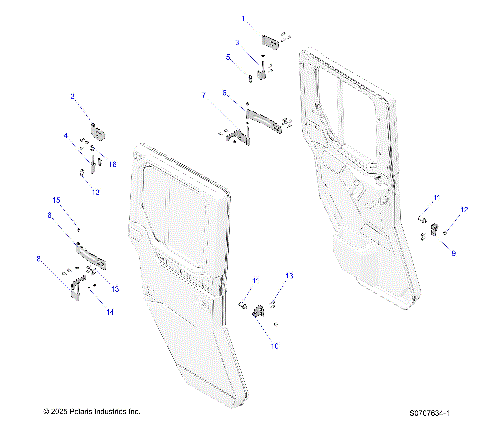 BODY, DOOR, REAR, MOUNTING - R25RSY99AF/BF/AK/BK/AS/BS/AL/BL/AP/BP/A9/B9 (S0707634-1)