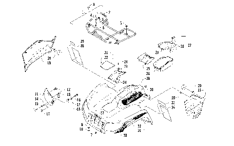 FRONT RACK, BODY PANEL, AND HEADLIGHT ASSEMBLIES [93626]