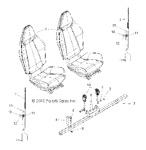 BODY, SEAT MOUNTING and BELTS - R11JH87AA/AD (49RGRSEATMTG11RZR875)