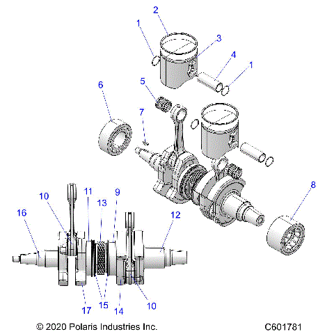 ENGINE, PISTON and CRANKSHAFT - S21EEC8RS ALL OPTIONS (C601781)
