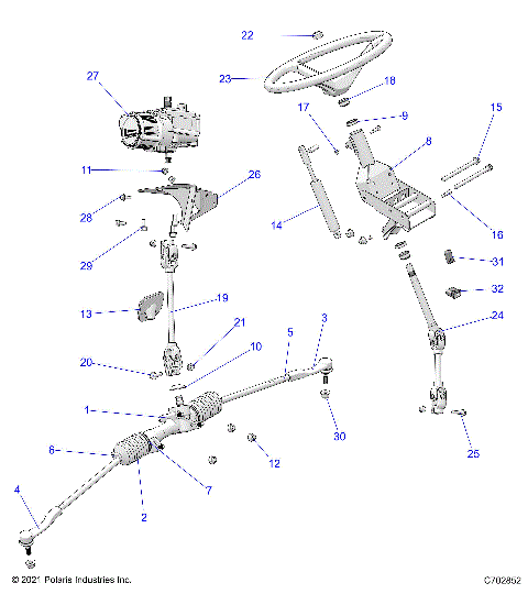 STEERING, STEERING ASM. - D23P2A99A4/B4/F99A4/G99A4/U99A4/B4/V99A4/W99A4 (C702852)