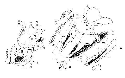 HOOD, WINDSHIELD, AND FRONT BUMPER ASSEMBLY [86545]