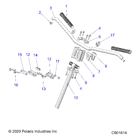 STEERING, UPPER and HANDLEBAR ASM. - S21TDV8RS/8RE ALL OPTIONS (C601614)
