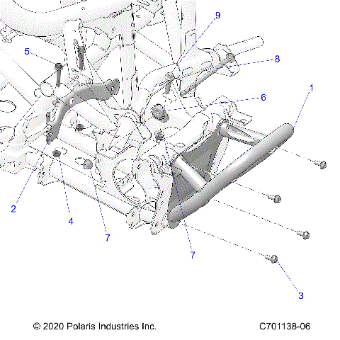 CHASSIS, FRONT GEARCASE AND BUMPER MOUNTING - CHASSIS, ENGINE AND REAR DRIVELINE MOUNTING - Z23RML2KAJ/BJ/AK/BK (C701138-06)