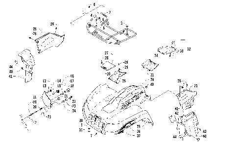 FRONT RACK, BODY PANEL, AND HEADLIGHT ASSEMBLIES [96903]