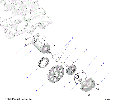 ENGINE, STARTER - R25X6W1RB9/BD/BM (C730944)