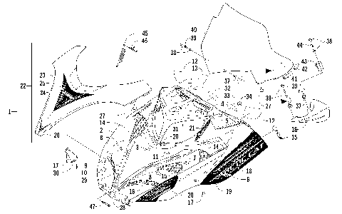 HOOD AND WINDSHIELD ASSEMBLY [86160]