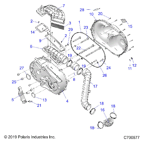 DRIVE TRAIN, CLUTCH COVER AND DUCTING - R21RRK99A9/AP/AW/B9/BP/BW (C700877)