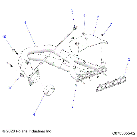 ENGINE, EXHAUST SYSTEM, HEADPIPE AND RELATED - Z23RMU2KAN/BN (C0703055-02)