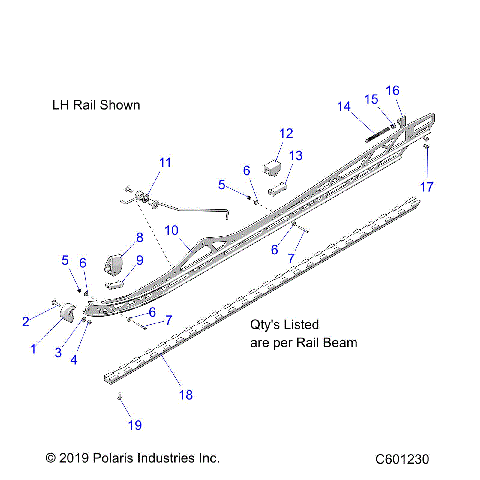 SUSPENSION, RAIL BEAMS,  LH/RH, 3