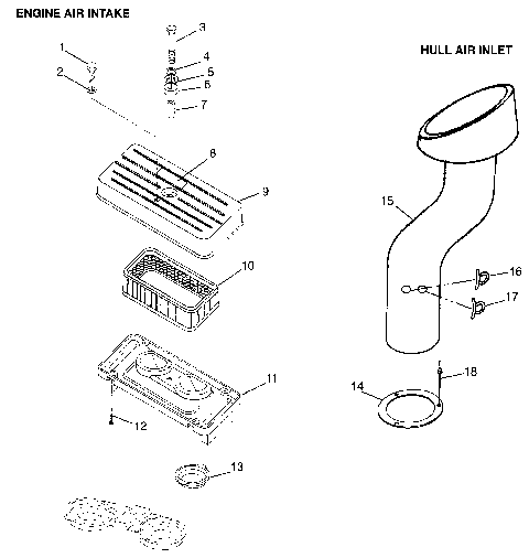 ENGINE AIR INTAKE/HULL AIR INLET (Intl. SL 700/Intl. DELUXE) Intl. SL 700 I (4940874087B010)