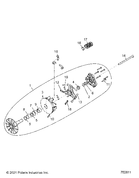 DRIVE TRAIN, PRIMARY CLUTCH - G21G4E99NW (702811)