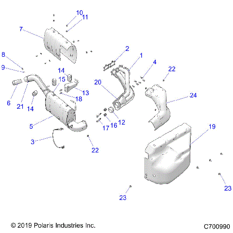 ENGINE, EXHAUST SYSTEM - R23RRE99JA (C700990)