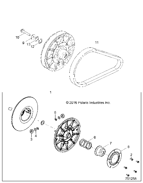 DRIVE TRAIN, SECONDARY CLUTCH - Z18VHA57F2 (701258)