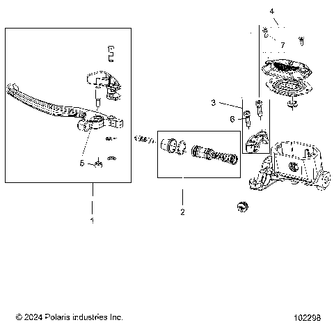 BRAKES, FRONT BRAKE LEVER and MASTER CYLINDER - A25SKE57C1/CK/E1/EK (102298)