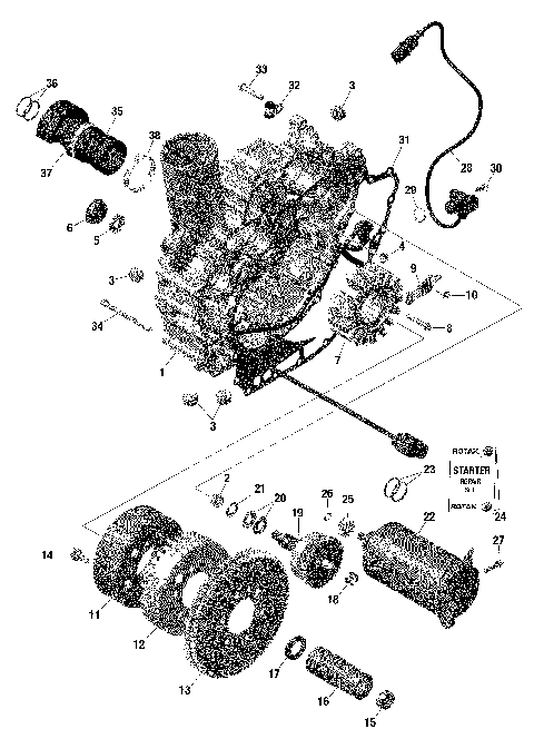 01- Rotax - Magneto And Electric Starter Without iDF
