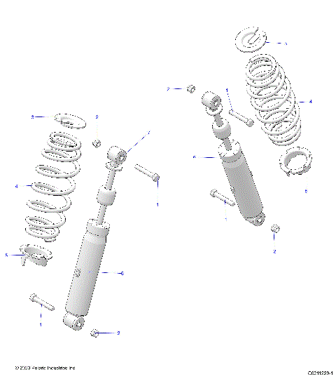 SUSPENSION, REAR SHOCK and MOUNTING - A21SEK57AG/BG (C0211229-1)