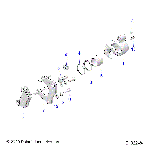 BRAKES, FRONT CALIPER - A25SKE57C1/CK/E1/EK (C102248-1)