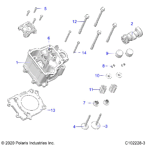 ENGINE, CYLINDER HEAD, CAM and VALVES - A26SEA50B1/B4 (C102228-3)