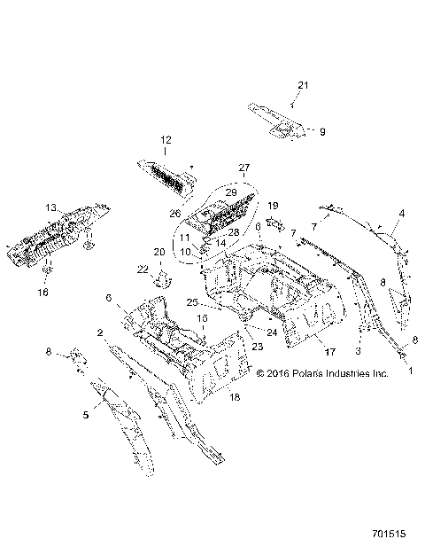 BODY, REAR RACK AND FENDERS - Z18VDE99NK (701515)