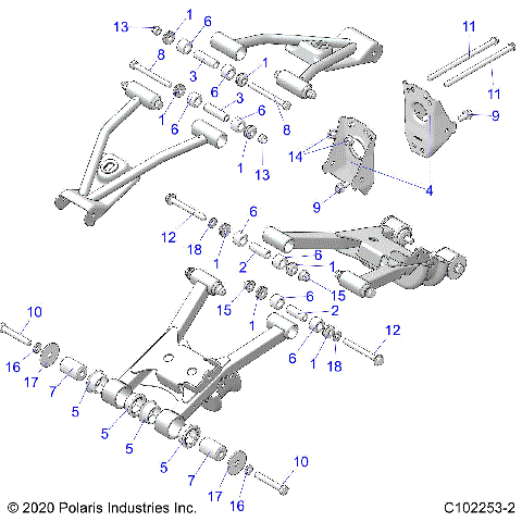 SUSPENSION, REAR CONTROL ARM MOUNTING - A23SDE57P4 (C102253-2)