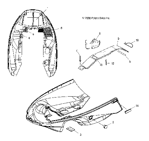 BODY, NOSEPAN, FOIL and CLUTCH GUARD - S08NT3AS/ASA/AE (49SNOWNOSEPANFOIL08340)