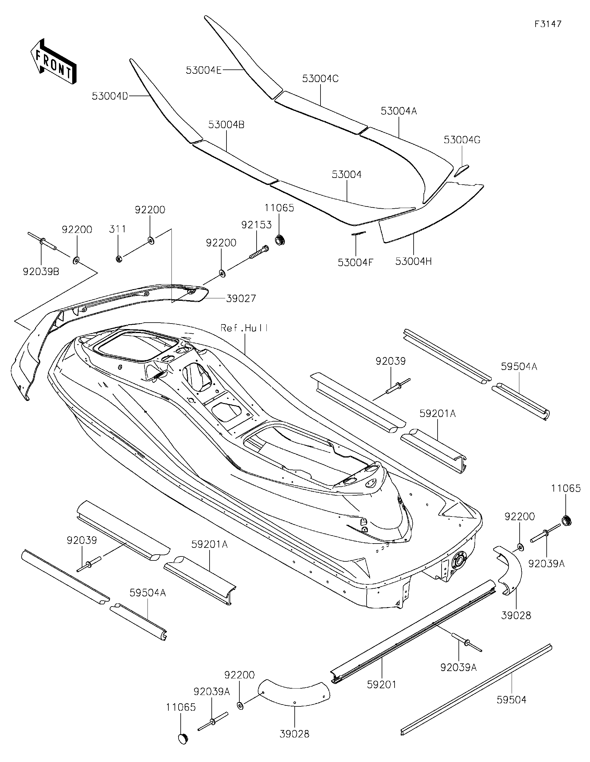 2018 Kawasaki JET SKI ULTRA LX Pads Watercraft Parts Finder