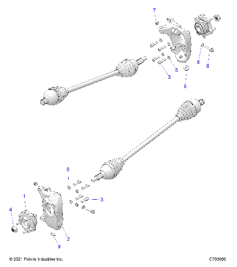 SUSPENSION, FRONT CARRIER AND HUB - Z23RMU2KAN/BN (C703056)