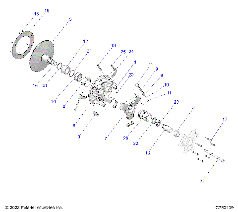 DRIVE TRAIN, PRIMARY CLUTCH - Z25RPP2KAE/BE (C750109)