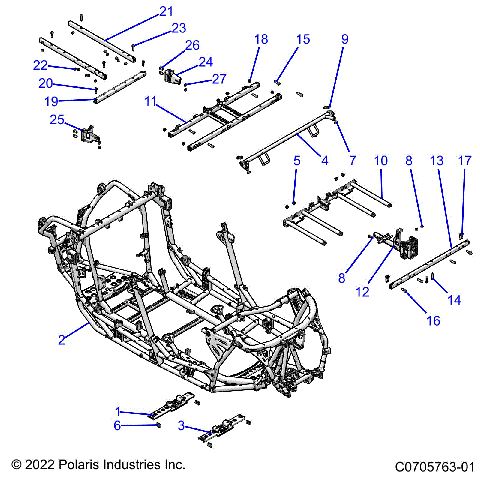CHASSIS, MAIN FRAME AND SKID PLATES - Z21R4D92BB/BK (C0705763)