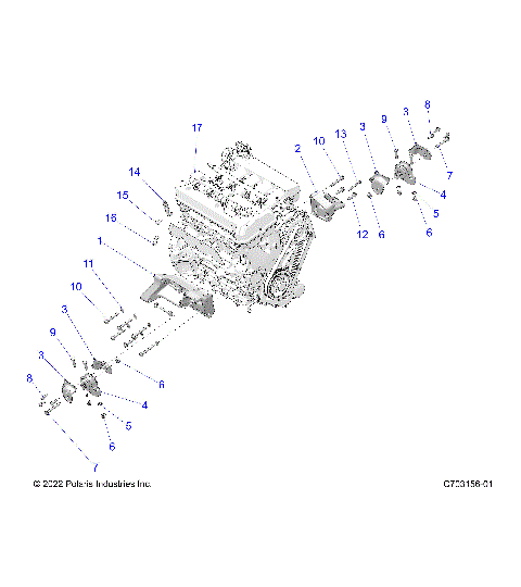 ENGINE, MOUNTING & LONG BLOCK - Z23RMU2KAN/BN (C703156)