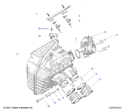 ENGINE, INTAKE MANIFOLD, THROTTLE BODY, FUEL RAIL