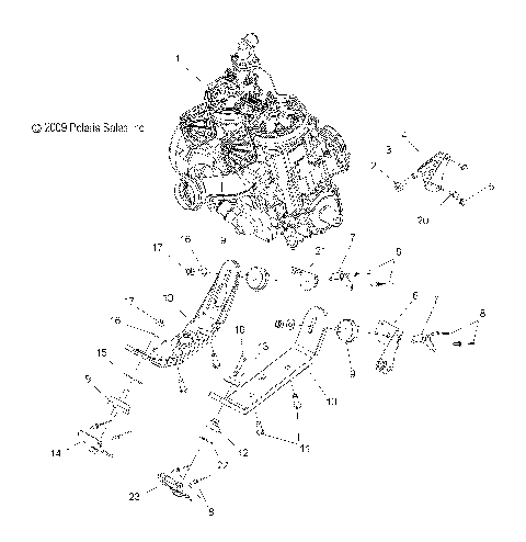 ENGINE, MOUNTING - S10PK6HSA/HSL/HEA/PM6HSA/HSL (49SNOWENGINEMOUNT10600IQ)