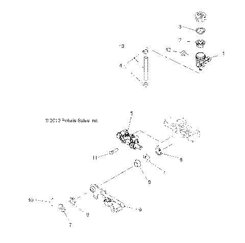 BRAKES, PEDAL and REAR MASTER CYLINDER - A12DH50AX/AZ (49ATVBRAKERR11SP500TRG)