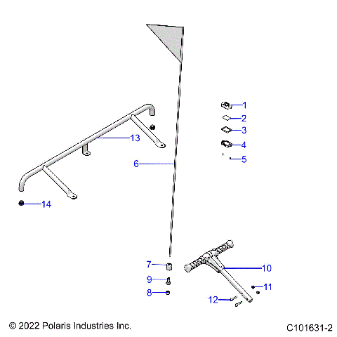 BODY, BUMPER, REAR, FLAG, BEACON, AND PASS HANDLE - R25HZA15A5/B5  (C101631-2)