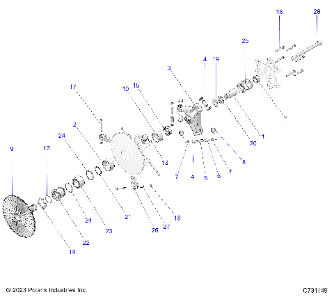 DRIVE TRAIN, PRIMARY CLUTCH - R25RRS99CK/EK/C9/E9 (C731149)