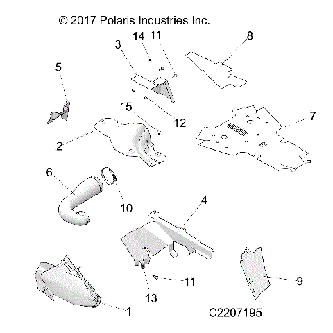 BODY PANELS, THERMAL SHIELDS - A-17-01-B Applies to 2016 Sportsman 850/1000 High Lifter Models AFTER Safety Recall A-17-01-B has been completed  (C2207195)