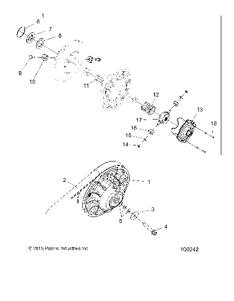 DRIVE TRAIN, SECONDARY CLUTCH - A17SEE57FL [100242]