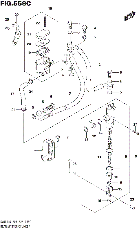 REAR MASTER CYLINDER (SV650AL9 E28)
