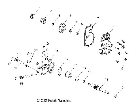 ENGINE, WATER PUMP and OIL PUMP - S09MX6FE (49SNOWWATEROILPUMP08600RR)