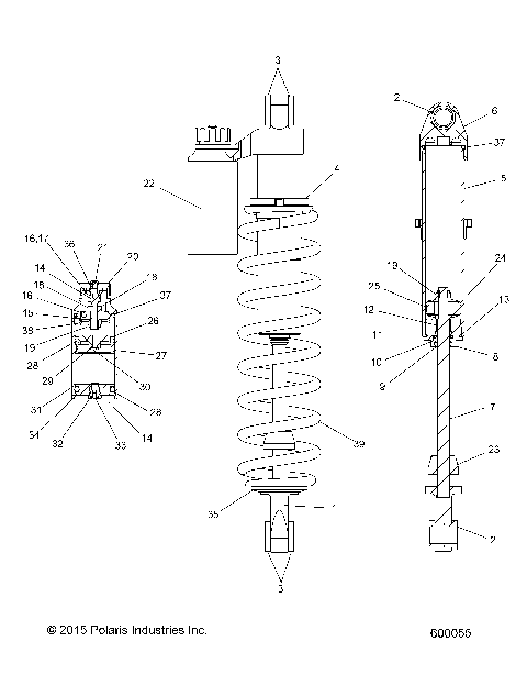 SUSPENSION, SHOCK, REAR TRACK, W/RES. - S21EFK6PS/6PE (600055)