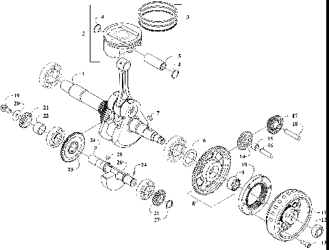 CRANKSHAFT BALANCER AND STARTER GEAR ASSEMBLIES [303025]