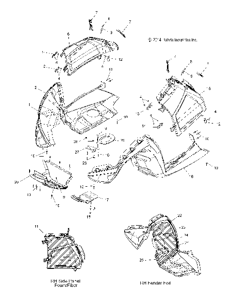 BODY, NOSEPAN and SIDEPANELS - S15MX6JSA/JEA (49SNOWNOSEPAN08600RR)