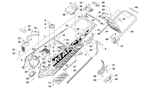 TUNNEL, REAR BUMPER, AND SNOWFLAP ASSEMBLY