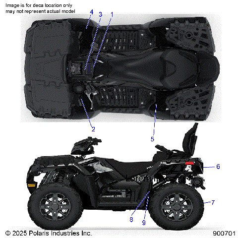 BODY, DECALS STANDARD - A26SYE85AL (900701-01)