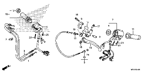 HANDLE LEVER@SWITCH@CABLE