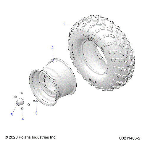 WHEELS, REAR TIRE - A21SEK57AG/BG (C0211403-2)
